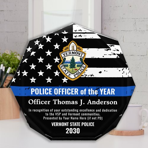 Police Officer Of The Year Law Enforcement  Acrylic Award
