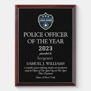 Police Officer of the Year Law Enforcement Award Plaque