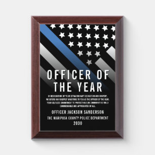 Police Officer of the Year Law Enforcement Award Plaque