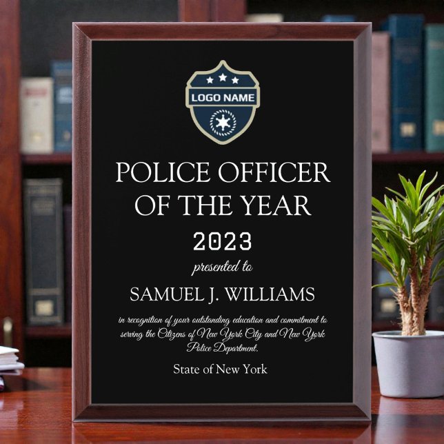 Police Officer of the Year Law Enforcement Award Plaque (Creator Uploaded)