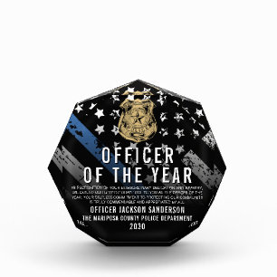 Police Officer of the Year Law Enforcement Logo Acrylic Award