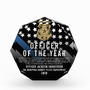 Police Officer of the Year Law Enforcement Logo Acrylic Award
