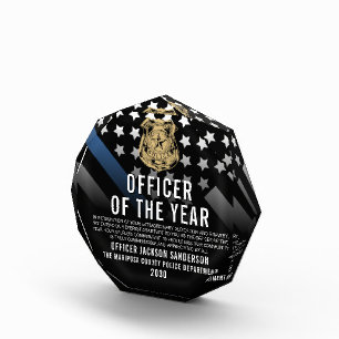 Police Officer of the Year Law Enforcement Logo Acrylic Award