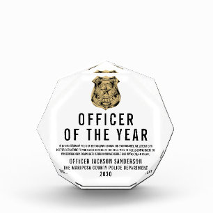 Police Officer of the Year Logo Employee Acrylic Award