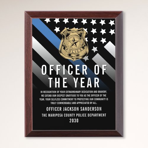 Police Officer of the Year Logo Thin Blue Line