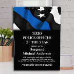 Police Officer Of The Year Personalized Blue Line Acrylic Award<br><div class="desc">Celebrate and show your appreciation to an outstanding Police Officer with this Thin Blue Line Police Officer Of The Year Award - American flag design in Police Flag colors , modern black blue design. Personalize this police officer award with officers name, text with law enforcement department name, community, and date...</div>