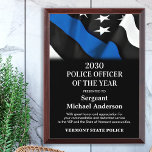Police Officer Of The Year Personalized Blue Line Award Plaque<br><div class="desc">Celebrate and show your appreciation to an outstanding Police Officer with this Thin Blue Line Police Officer Of The Year Award - American flag design in Police Flag colors , modern black blue design. Personalize this police officer award with officers name, text with law enforcement department name, community, and date...</div>