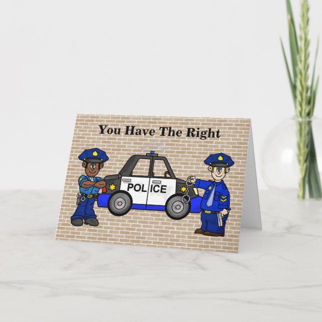 Police Officer or Cop Birthday Card (Front)