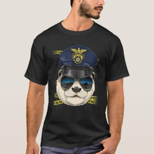 Police Officer Otter PD Cop Crime Scene Sea Animal T-Shirt
