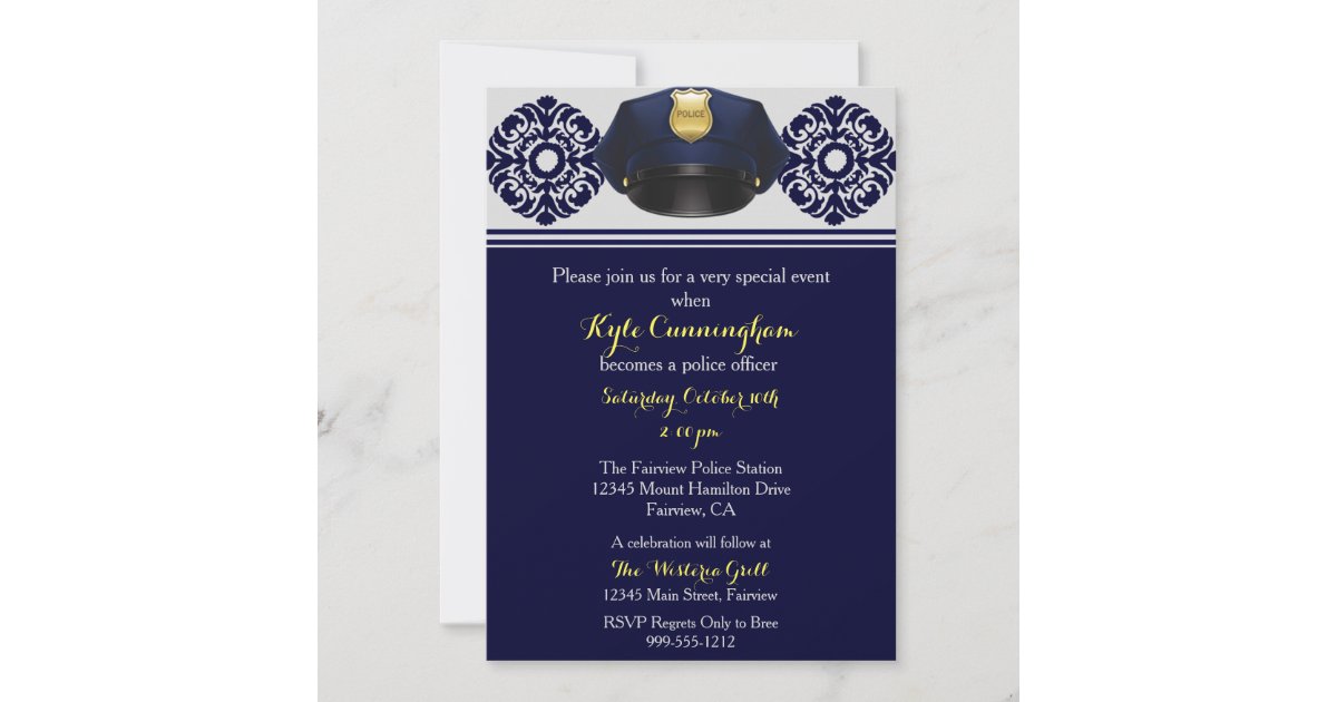 Police Officer Party Invitation | Zazzle