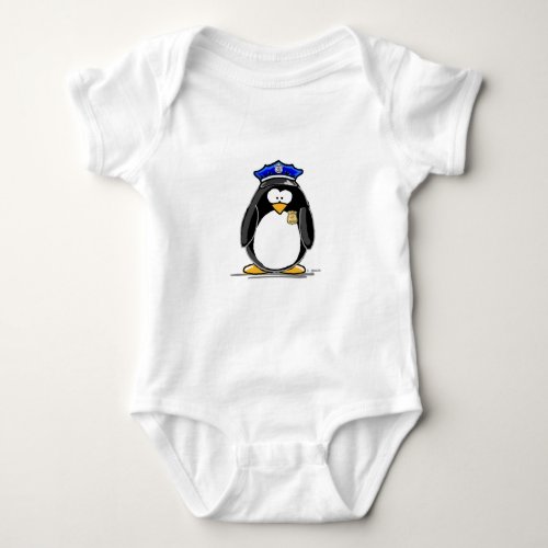 Police Officer Penguin Baby Bodysuit