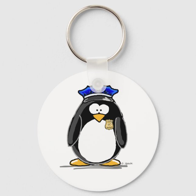 Police Officer Penguin Keychain (Front)