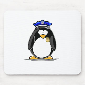 Police Officer Penguin Mouse Pad