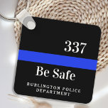 Police Officer Personalized Dept Thin Blue Line Keychain<br><div class="desc">If you're looking for a personalized and thoughtful gift for a police officer in your life, look no further than our customized police gifts. Our thin blue line keychain is a modern and stylish accessory that any law enforcement officer would be proud to carry. The bright blue coloring of the...</div>