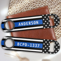 Police Officer Personalized Modern Thin Blue Line