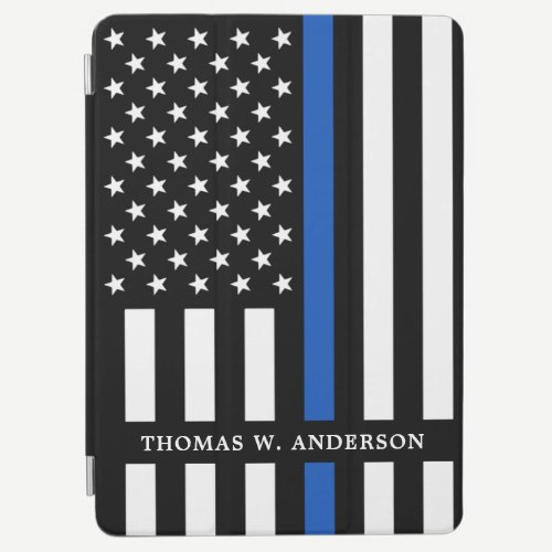 Police Officer Personalized Name Thin Blue Line iPad Air Cover