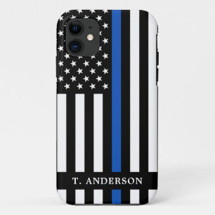 Police Officer Personalized Thin Blue Line     iPhone 11 Case