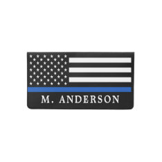 Police Officer Personalized Thin Blue Line    Checkbook Cover at Zazzle