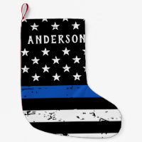 Police Officer Personalized Thin Blue Line Flag