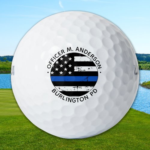 Police Officer Personalized Thin Blue Line Golf Balls