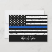 Police Officer Personalized Thin Blue Line Thank You Card | Zazzle