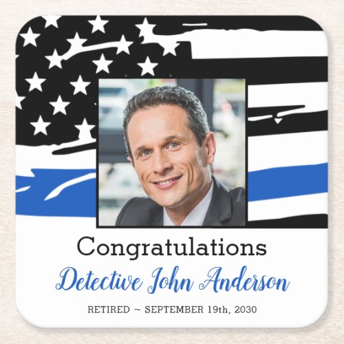 Police Officer Photo Thin Blue Line Retirement 