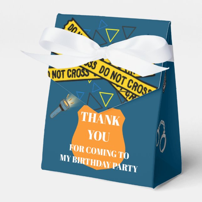 Police Officer Police Birthday Favor Boxes (Front Side)