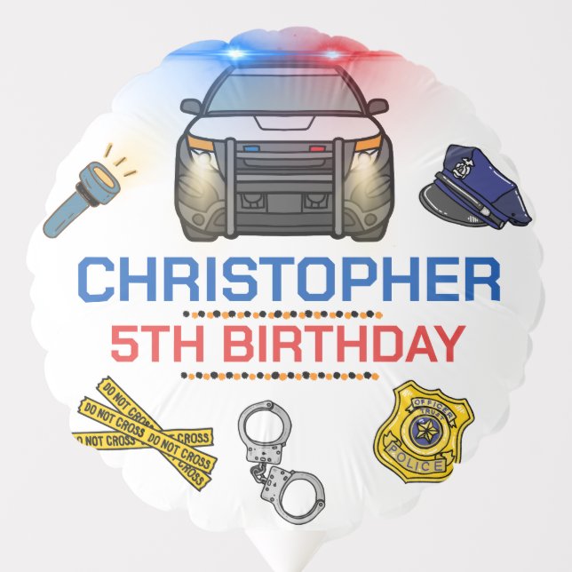 Police Officer Police Birthday Party Balloon (Front)