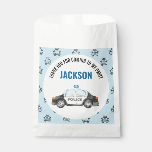 Police Officer Policeman Birthday Party Favor Bag