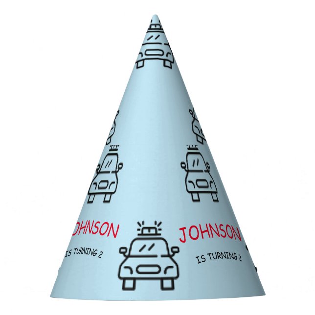 Police Officer Policeman Birthday Party Hat (Front)