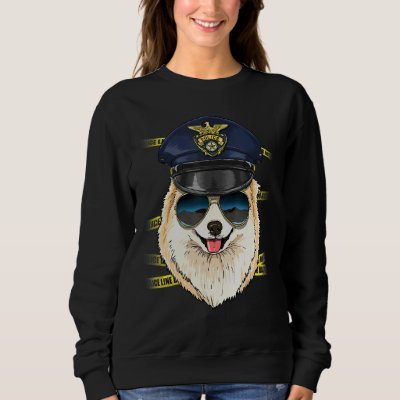 Police Officer Pomeranian Cop Crime Scene K9 Pom D Sweatshirt