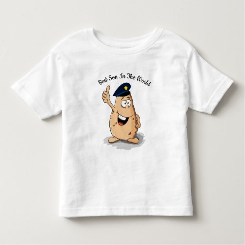 Police officer potato with a blue police hat toddler t_shirt