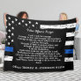 Police Officer Prayer Gift Thin Blue Line Flag Fleece Blanket