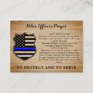 Police Officer Prayer Personalized Thin Blue Line Business Card