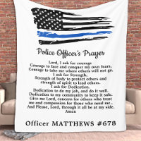 Police Officer Prayer Thin Blue Line American Flag