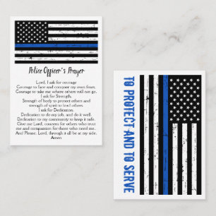 Police Officer Prayer Thin Blue Line Business Card