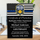 Police Officer Promotion Custom Department Logo Acrylic Award<br><div class="desc">Celebrate and show your appreciation to an outstanding Police Officer with this Thin Blue Line Award - American flag design in Police Flag colors , modern black blue design with custom police department logo. Personalize this police officer award with officers name, text with law enforcement department name, logo and community,...</div>