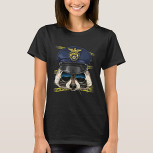 Police Officer Raccoon PD Cop Crime Scene Raccoon T-Shirt