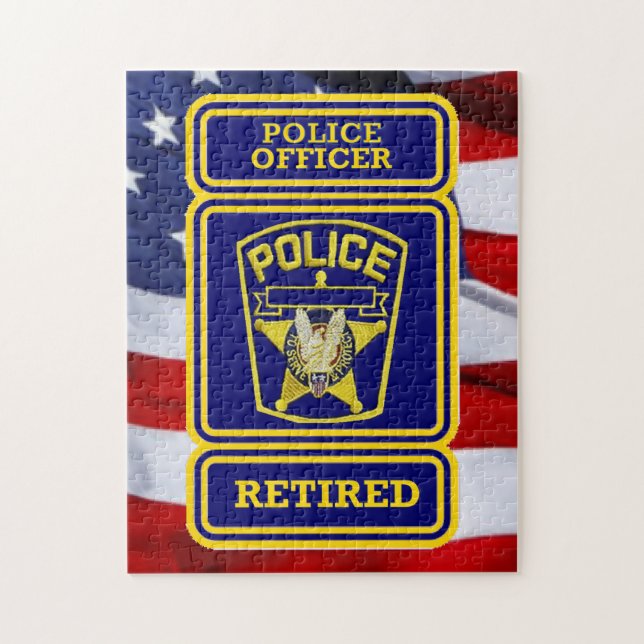 Police Officer Retired Badge Jigsaw Puzzle (Vertical)