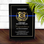 Police Officer Retirement  Acrylic Award<br><div class="desc">Classy badge and thin blue line design for this police officer retirement award keepsake.</div>