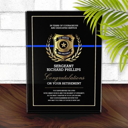 Police Officer Retirement  Acrylic Award