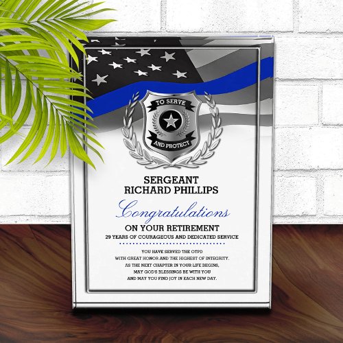 Police Officer Retirement  Acrylic Award