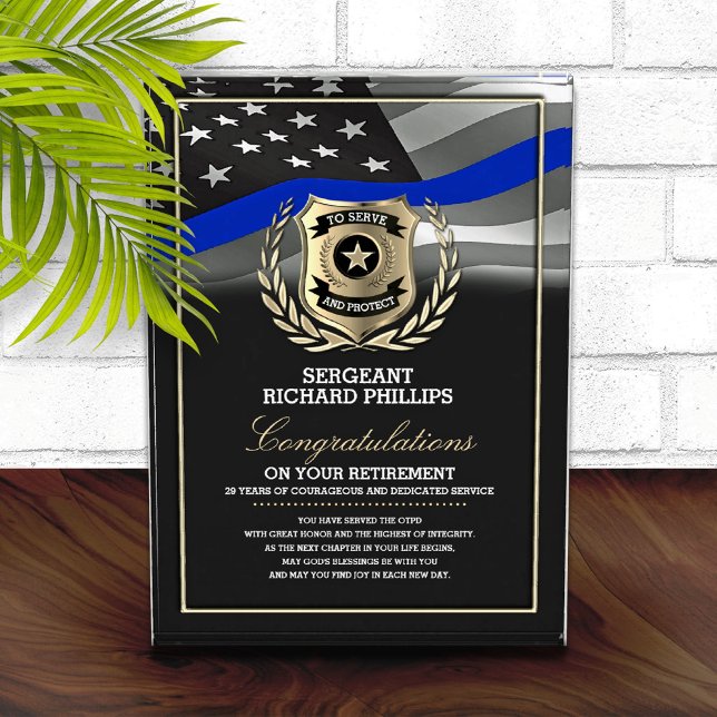 Police Officer Retirement  Acrylic Award (Creator Uploaded)