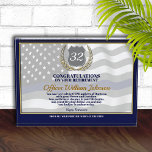 Police Officer Retirement Award<br><div class="desc">Classic thin blue line police flag in the background of this beautiful retirement keepsake. Be sure to edit all the text fields to make it 100% personalized.</div>