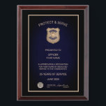 Police Officer Retirement Award Plaque<br><div class="desc">The Police Officer Retirement Award Plaque is fully customizable and can be used for law enforcement retirement recognition award or for any other event purposes. Designed by Norman Reutter</div>