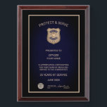 Police Officer Retirement Award Plaque<br><div class="desc">The Police Officer Retirement Award Plaque is fully customizable and can be used for law enforcement retirement recognition award or for any other event purposes. Designed by Norman Reutter</div>