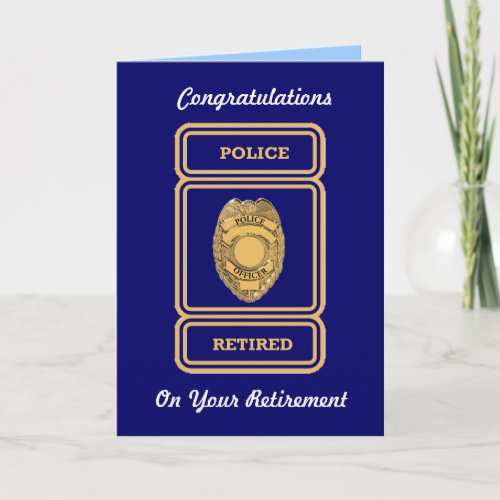 Police Officer Retirement Card