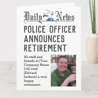 Police Officer Retirement Card to Personalise