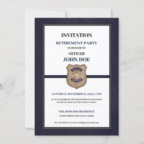 Police Officer Retirement Invitation