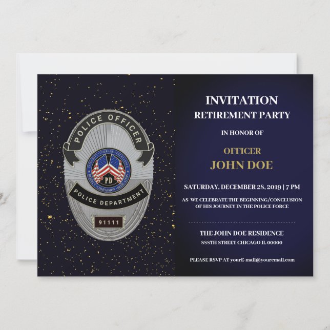 Police Officer Retirement Invitation (Front)